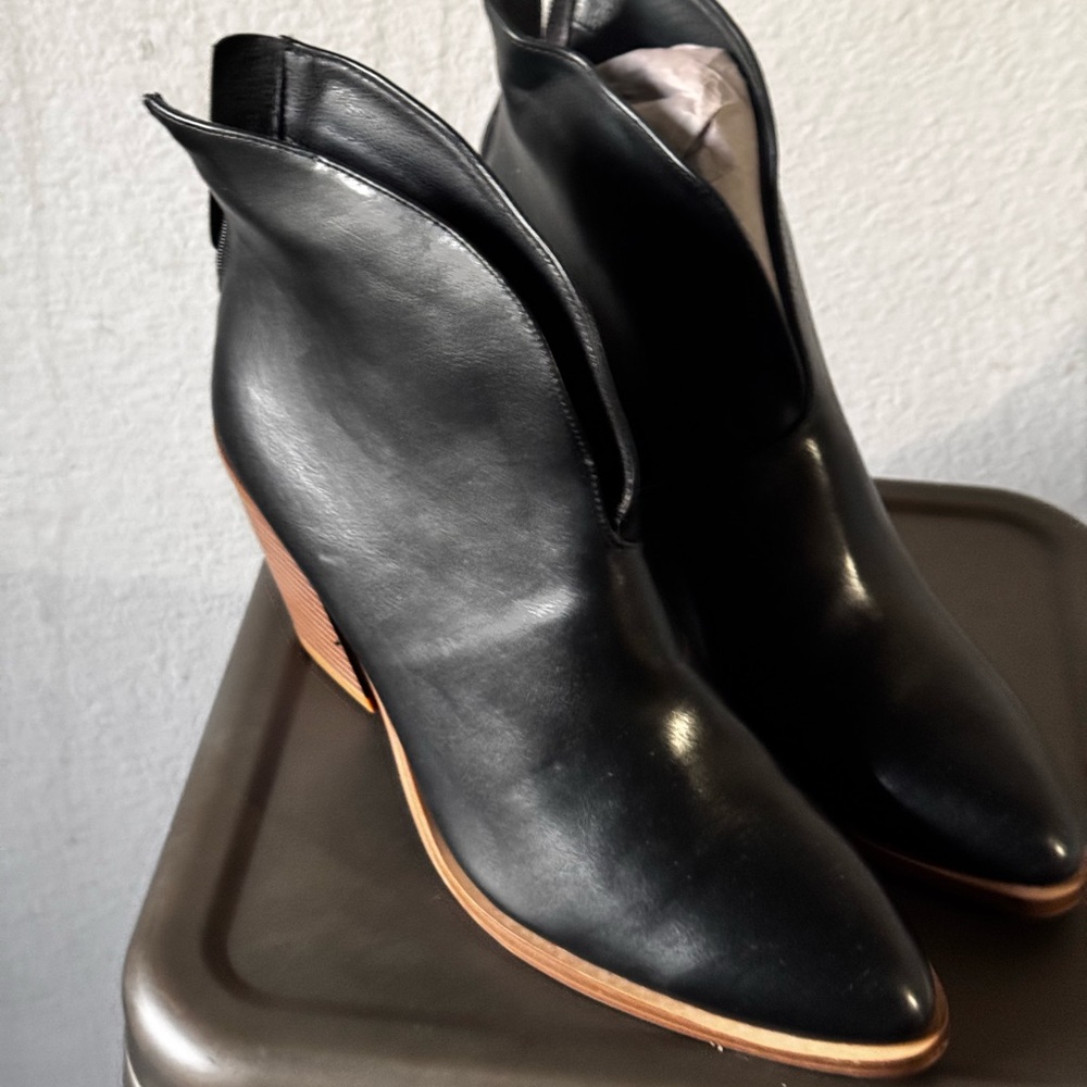 Black Leather Ankle Boots